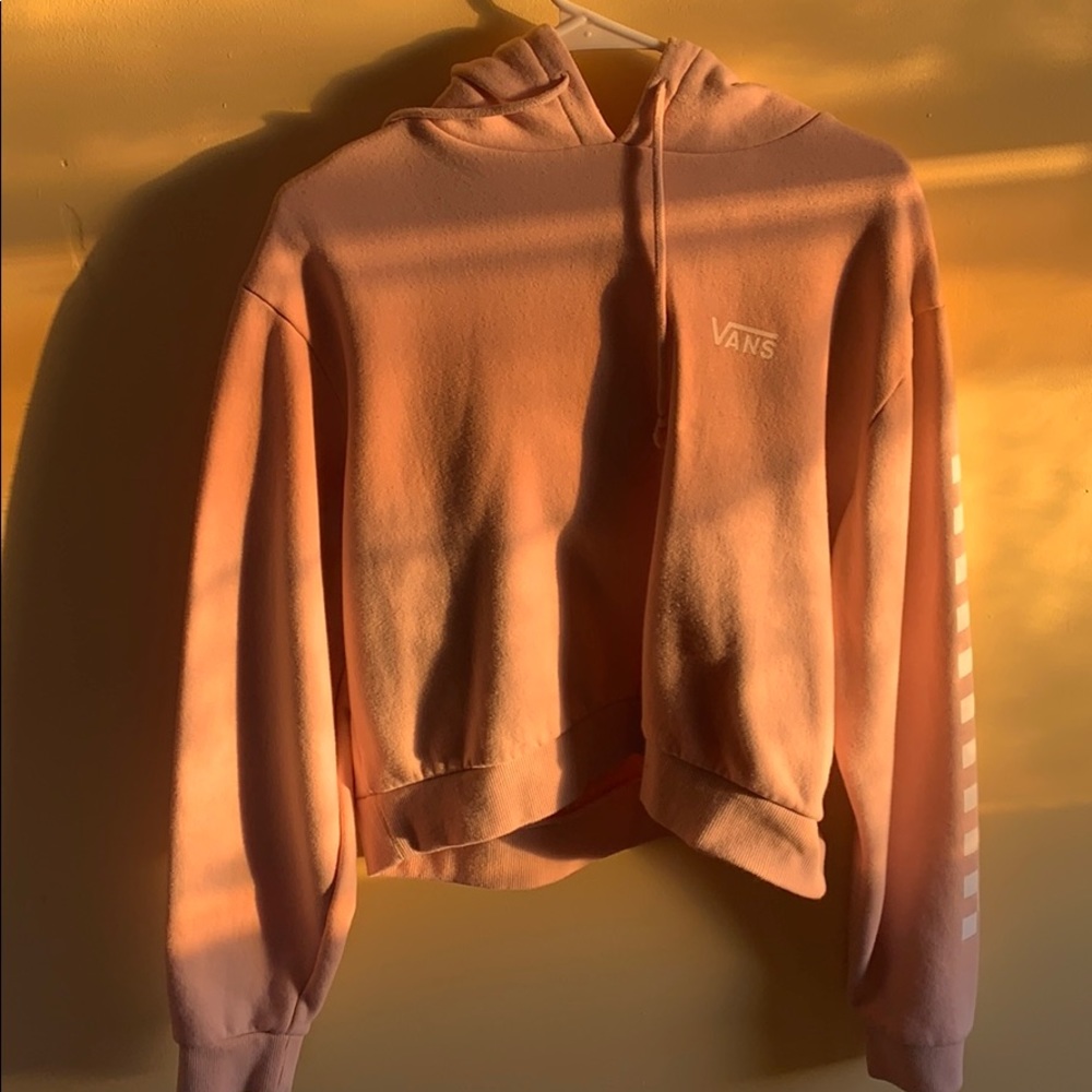 Pink slight cropped vans hoodie